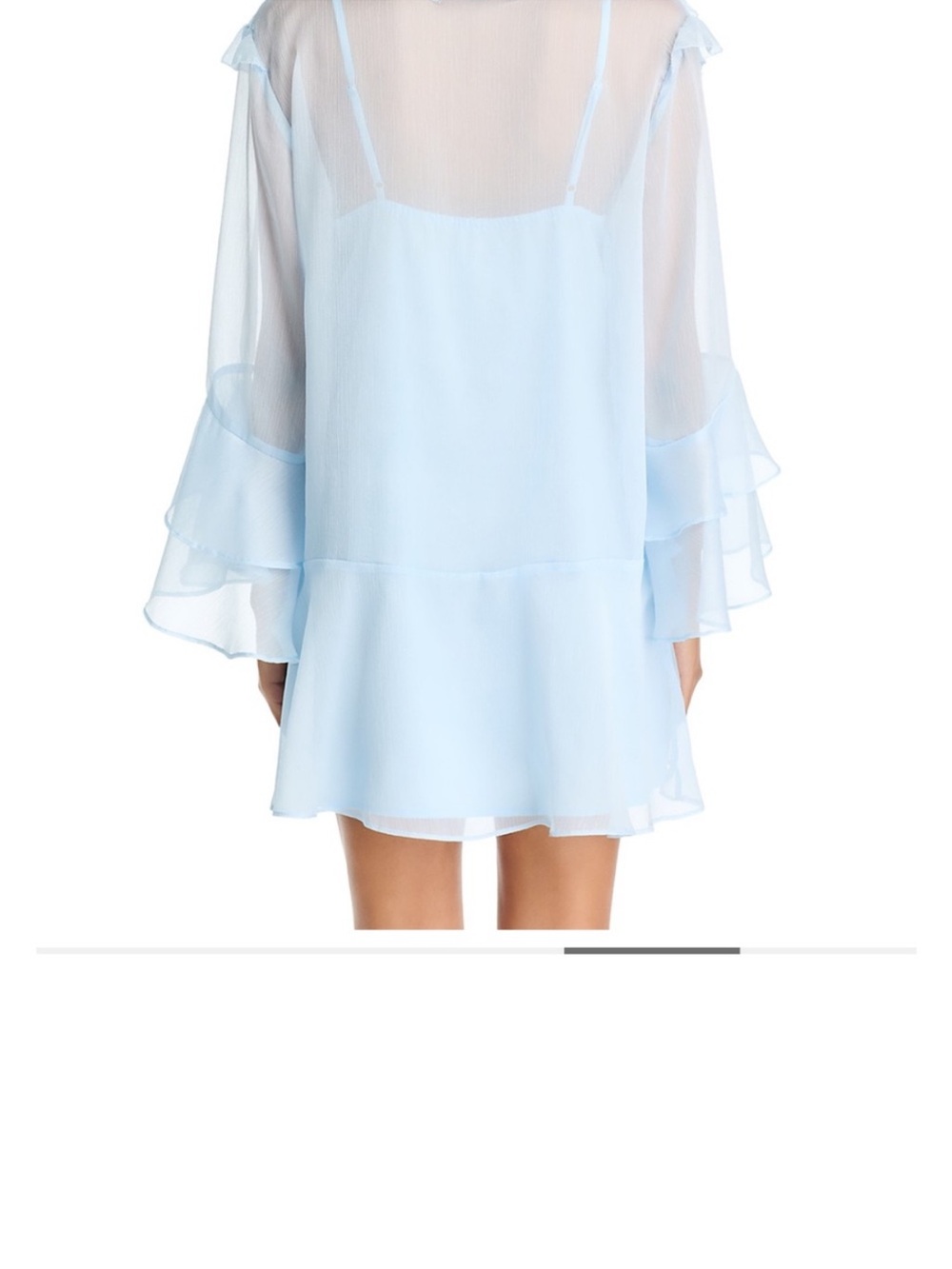 Light Blue Ruffle V-Neck Mini Dress - Picture 3 of 3